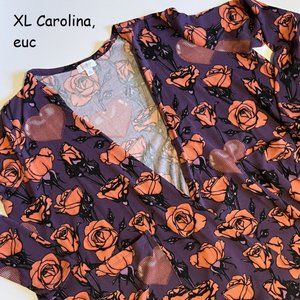 LuLaRoe Women's Cardigan - Purple and Orange Floral